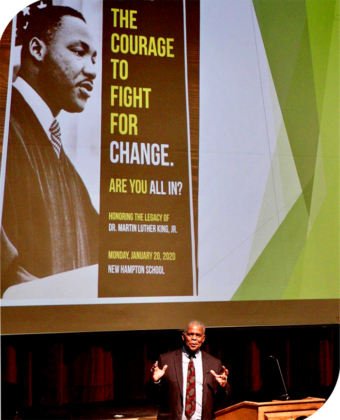 photo of Steve Davis lecturing at Martin Luther king Day event